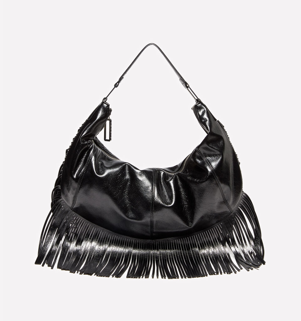 Sac bandoulière noir à franges - null - Noir | Sisley image number 1